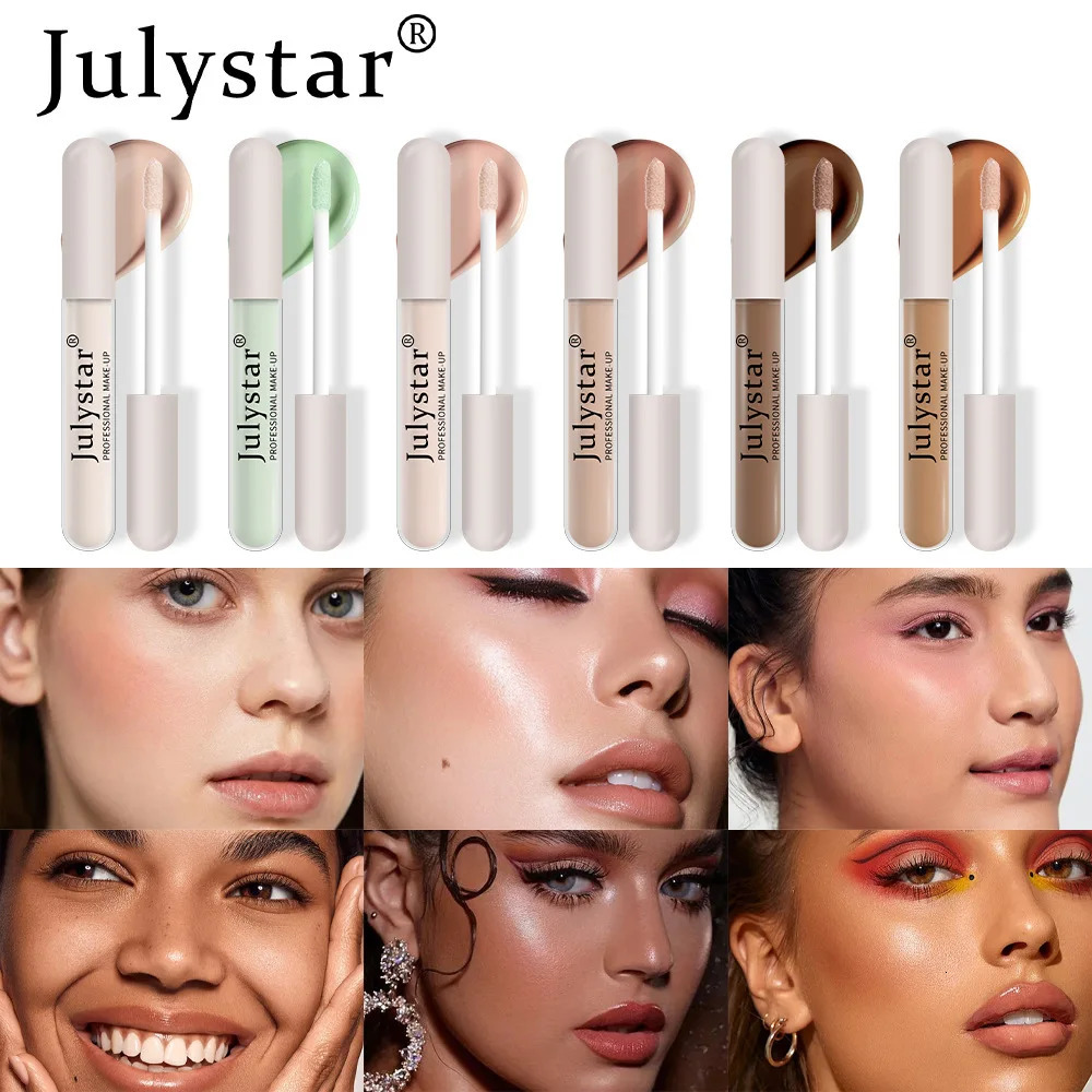 Julystar 6 Color Concealer Waterproof Moisturize Oil Control Liquid Concealer Speckle Tattoo Cover Up for All Skin Type Cosmetic 240620