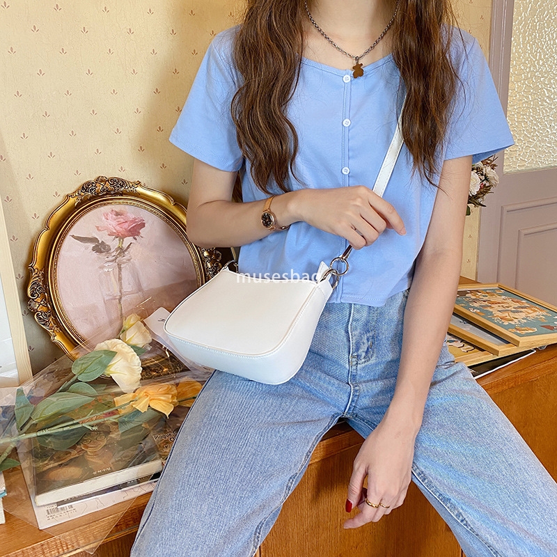 New Instagram Stir Fried Black Spliced Underarm Bag with French Stick Bag European and American Street PU One Shoulder Handbag Women's Trendy