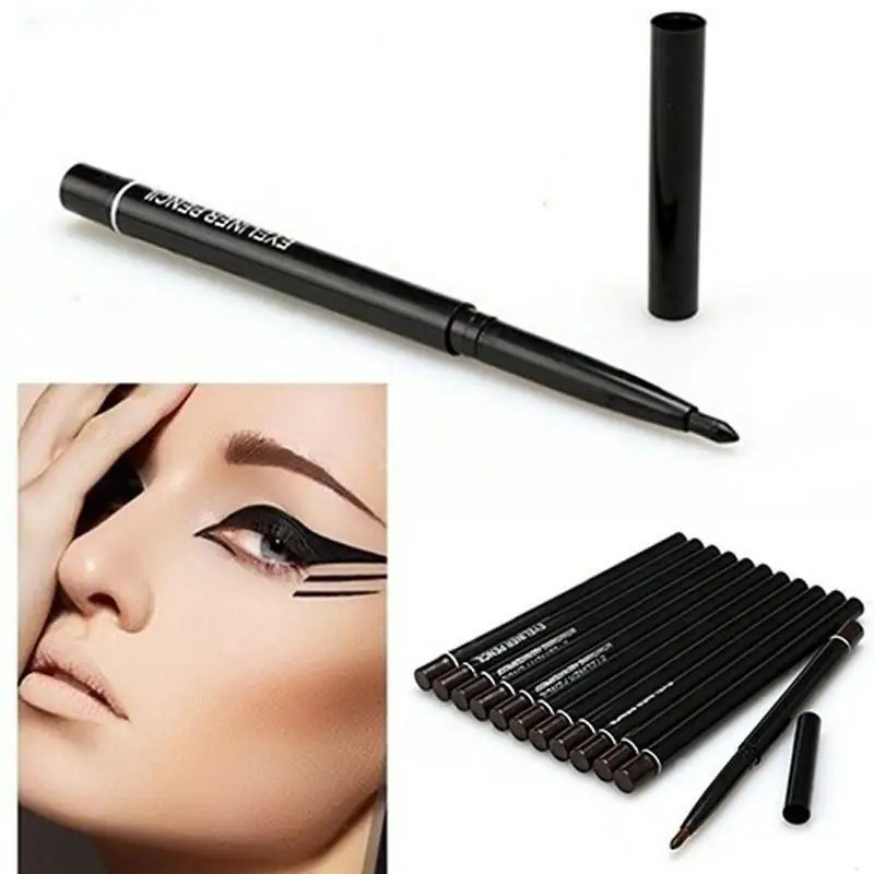 3pcs Late-model Womens Makeup Rotary Retractable Eyeliner Pencil Waterproof Eye Liner Pen 240626
