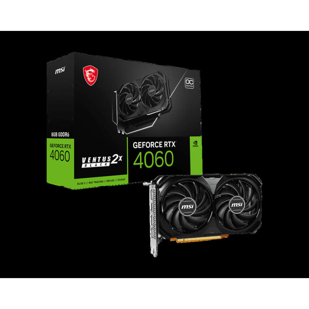 New MSI RTX 4060 VENTUS 2X BLACK 8G OC Graphics Card GDDR6 8GB Video Cards GPU 128Bit NVIDIA RTX 4060 PCIE4.0 Core 2505MHz
