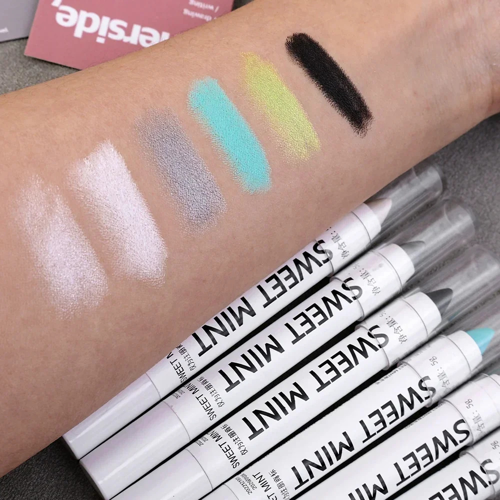 Glitter Eyeshadow Highlighter Eye Makeup Pearlescent White Waterproof Matte Pink Silkworm Champagne Gold Eyeliner Pen Cosmetics 240620