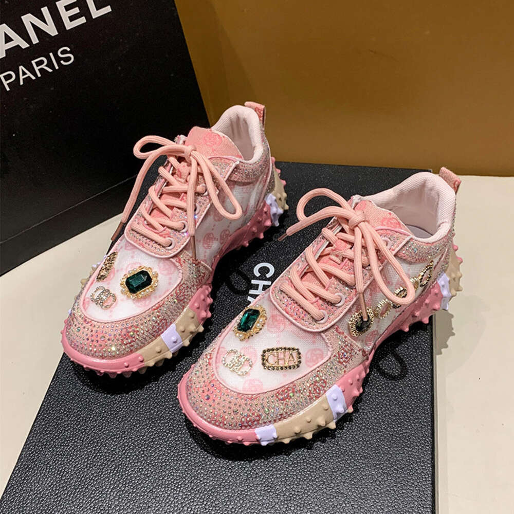 Ddmysports Dad S Women European Goods Explosive Street New Summer Breathable Single Thick Sole Casual Sports Water Diamond Mesh Shoes OUTDOOR