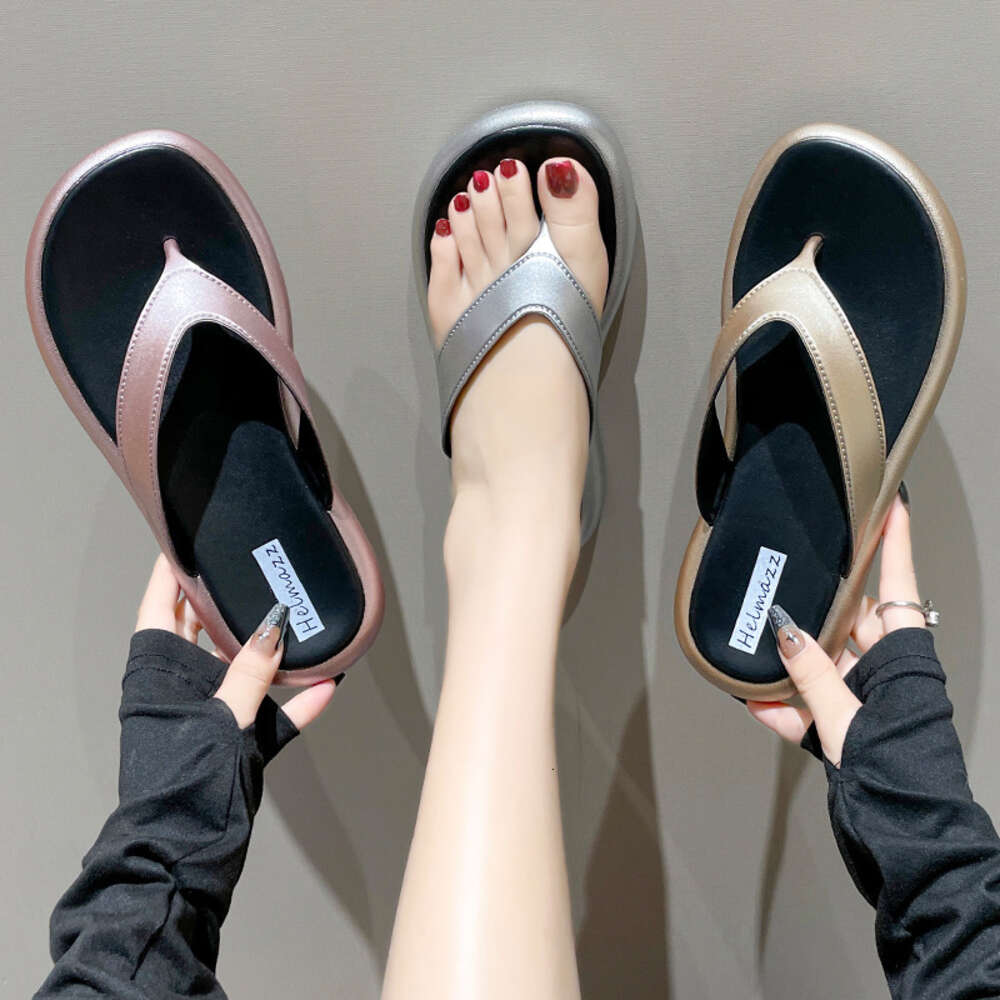 Slippers Silver Herringbone Women Instagram Fashion Summer Outerwear Fashionable Soft Soles Clip Feet And Beach Anti Slip Sandals For Ddmysaturn