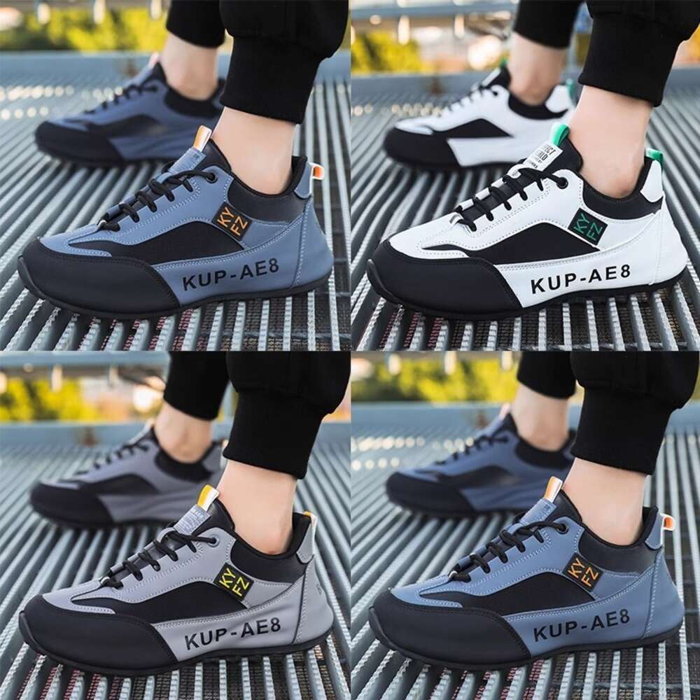 Men's spring autumn sports shoes, raised leather surface, waterproof non slip, high-end leisure and tourism shoes for men