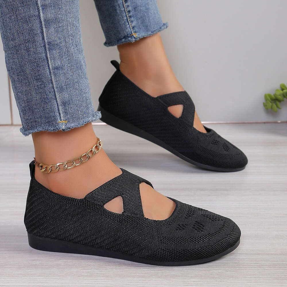 2024 Summer New Single Trendy Round Head Casual Large Women's Shoes