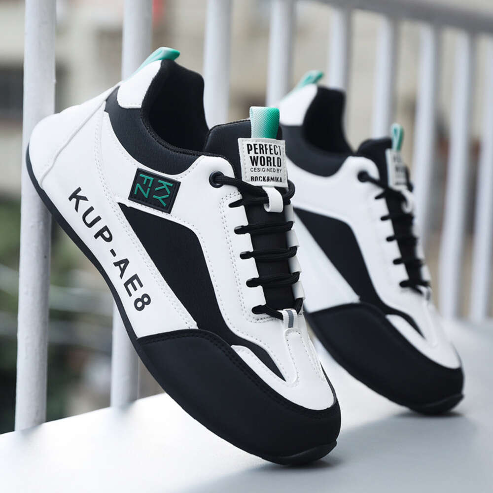Men's spring autumn sports shoes, raised leather surface, waterproof non slip, high-end leisure and tourism shoes for men