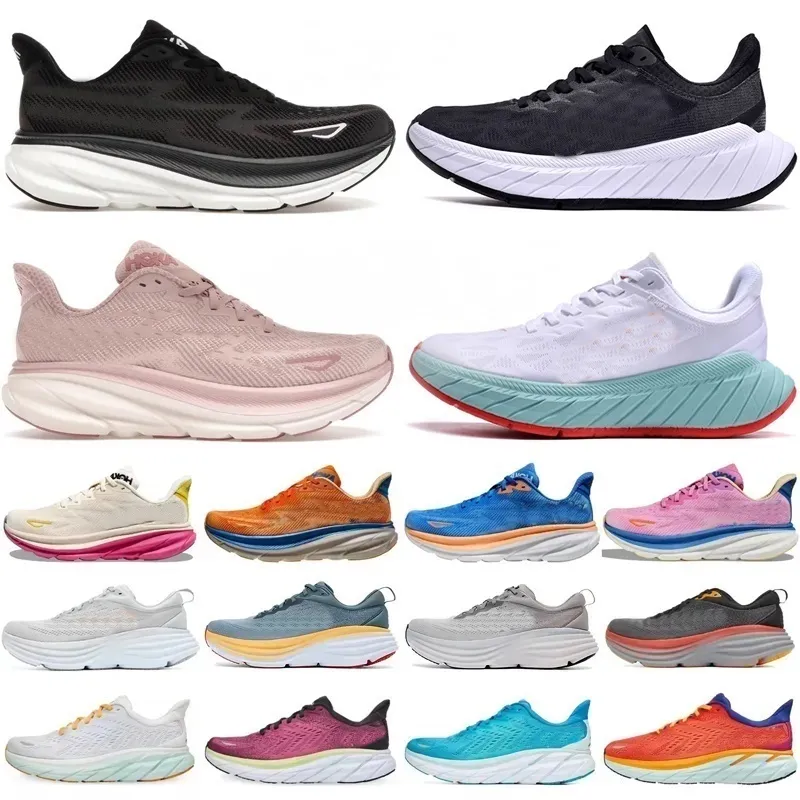 Men Women Running Shoes one Clifton 8 9 bondi 8 Carbon x 2 Cloud Blue Fog Shell Coral Peach Parfait Sneakers Designer Trainers big size 47