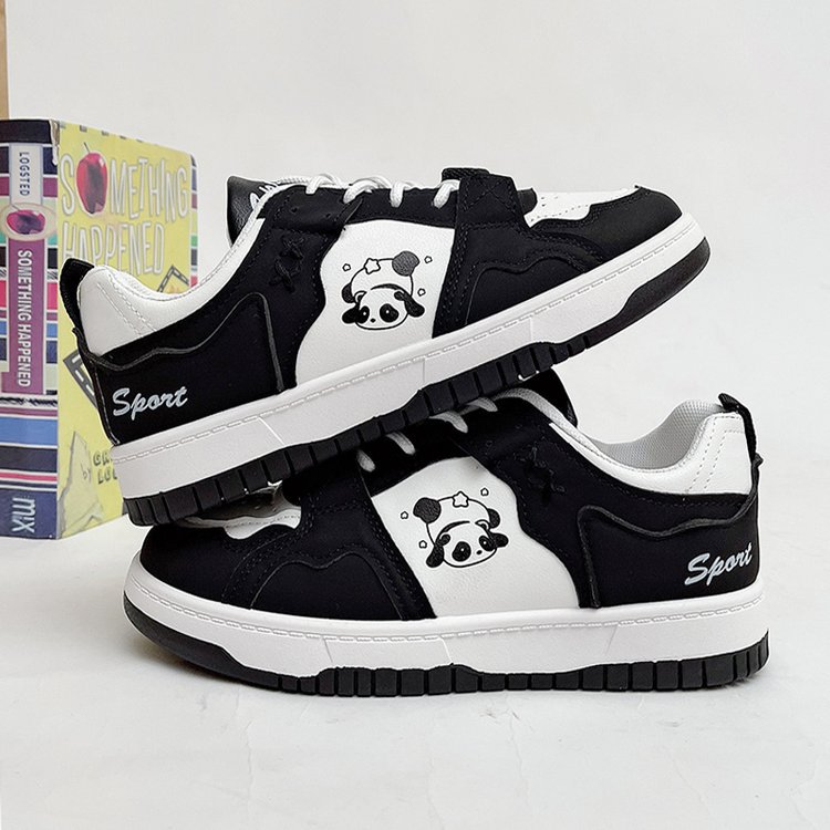 Cute Ddmysports Pink Panda Women Autumn New Round Ead Board Student Casual Shoes Outdoor