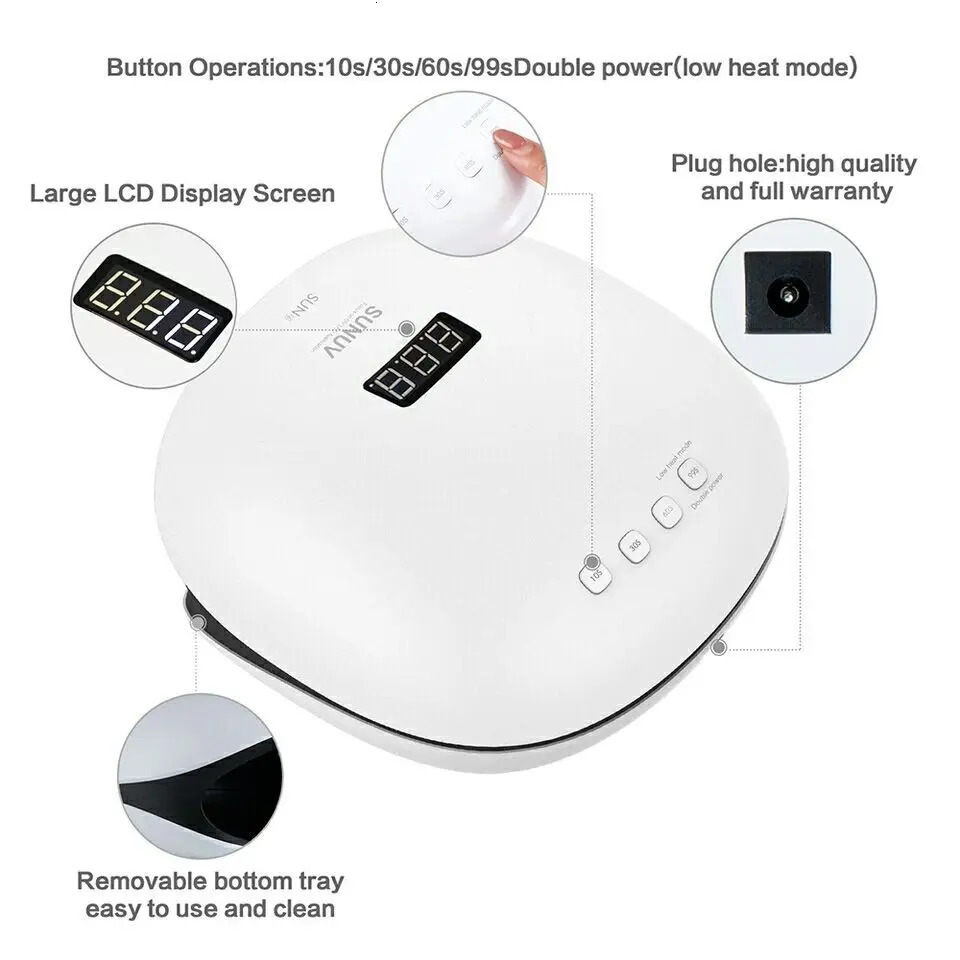 SUN4S UV LED Lmp For Nails 48W Quick Dry Professtional Gel Nail Polish Dryer Lamp Manicure Machine Nail Art Salon Tool Equipment 240620