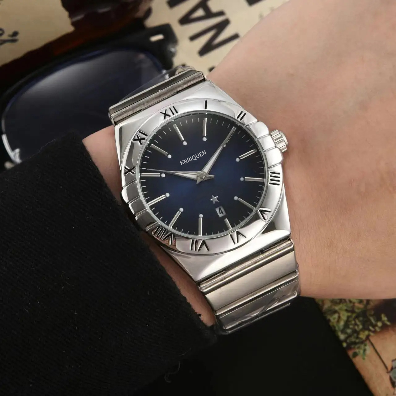 Montre de luxe homme Hot Sale, Designer, Quartz, Mouvement automatique, Date classique, Bracelet acier, Mode, Constellation, Montre masculine hau