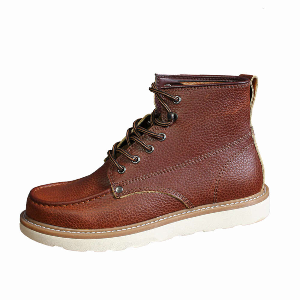 S Martin Men Cowhide Mid Length Thick Soled Leather British Outdoor Mark Workwear Shoes High Top Boots Men Ddmysaturn