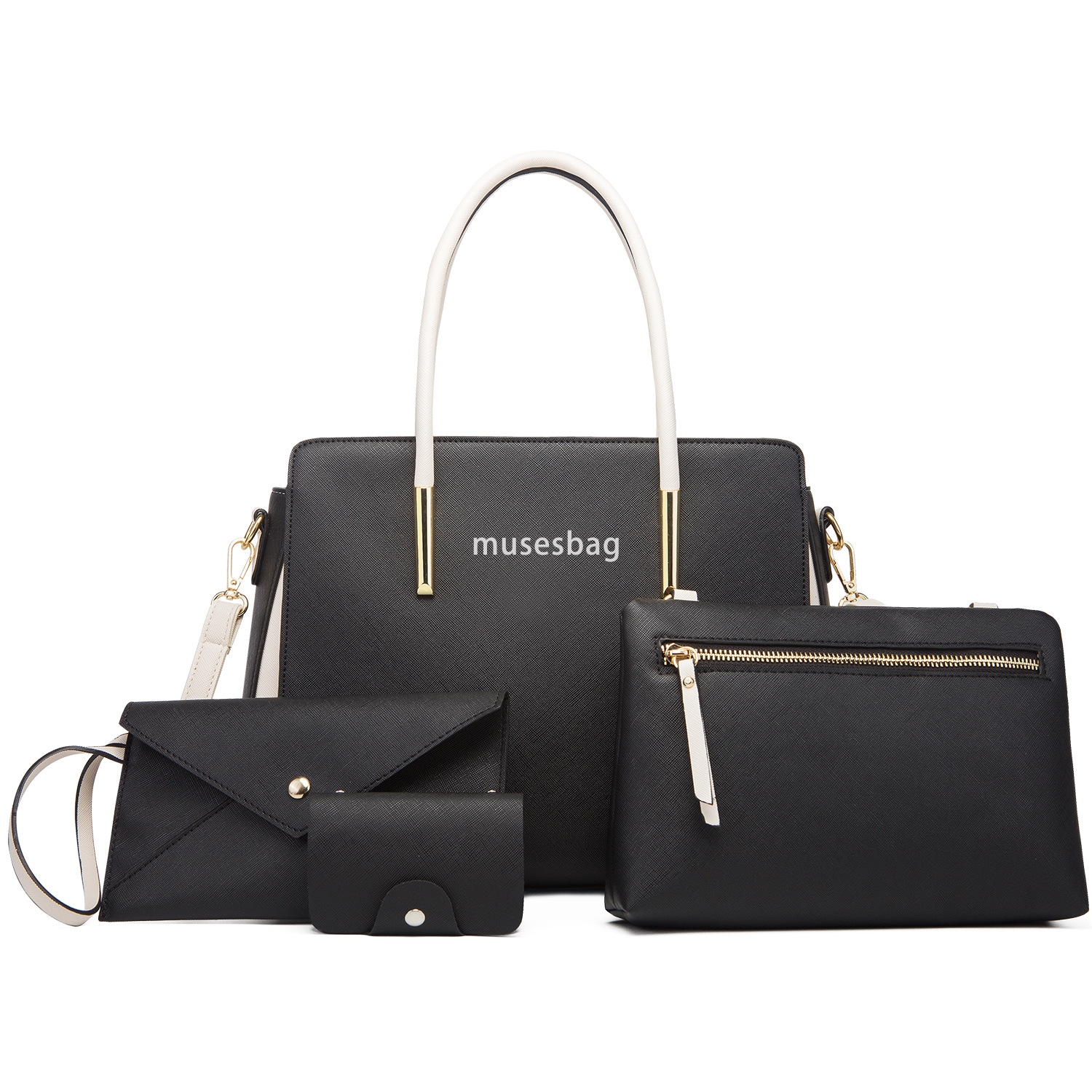 High quality women's European and American minimalist multifunctional handheld large capacity crossbody bag fashionable mother and child four pie