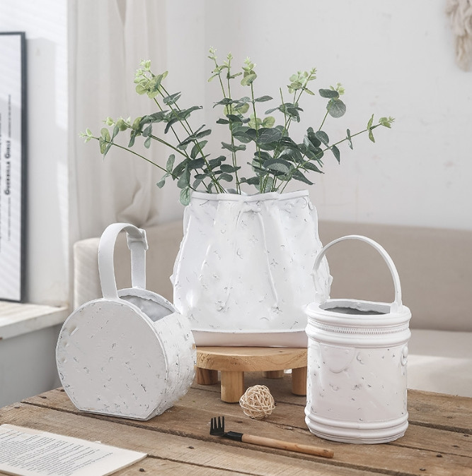 Vases Simple Resin Middle-Ancient Vase Living Room Entrance Flower Arrangement Personalized Decorations Flower Ware Light H250116