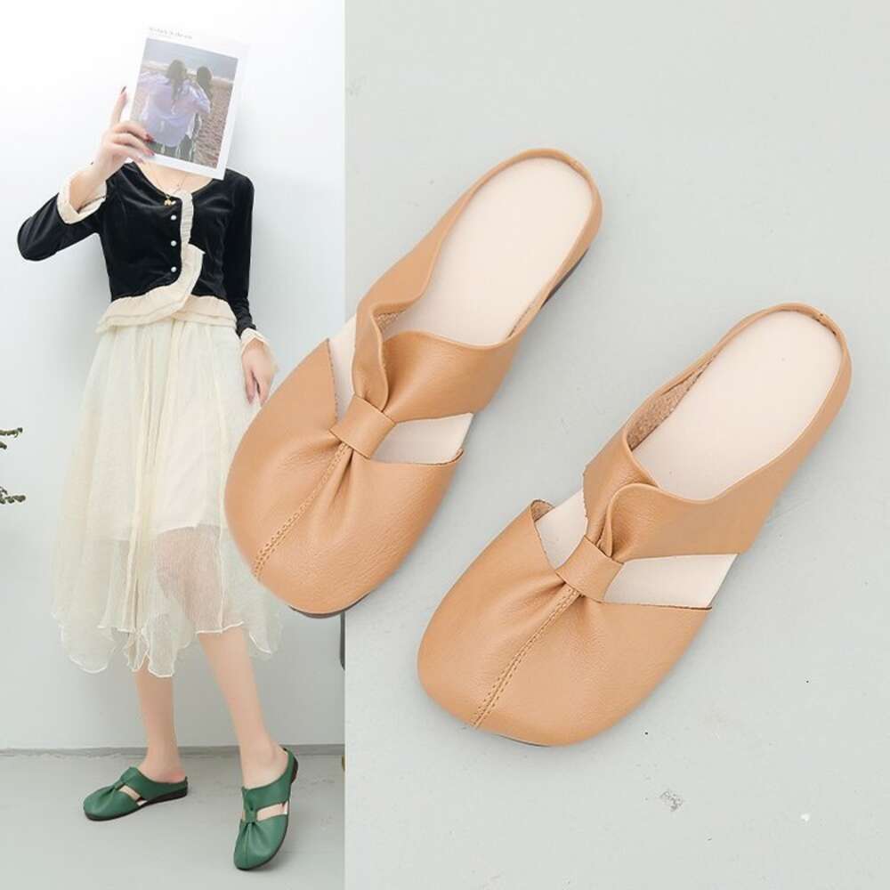 Size New Large For Women S Outwear Soft Sole Headed Half With Hollow Folded Slippers Ddmysaturn