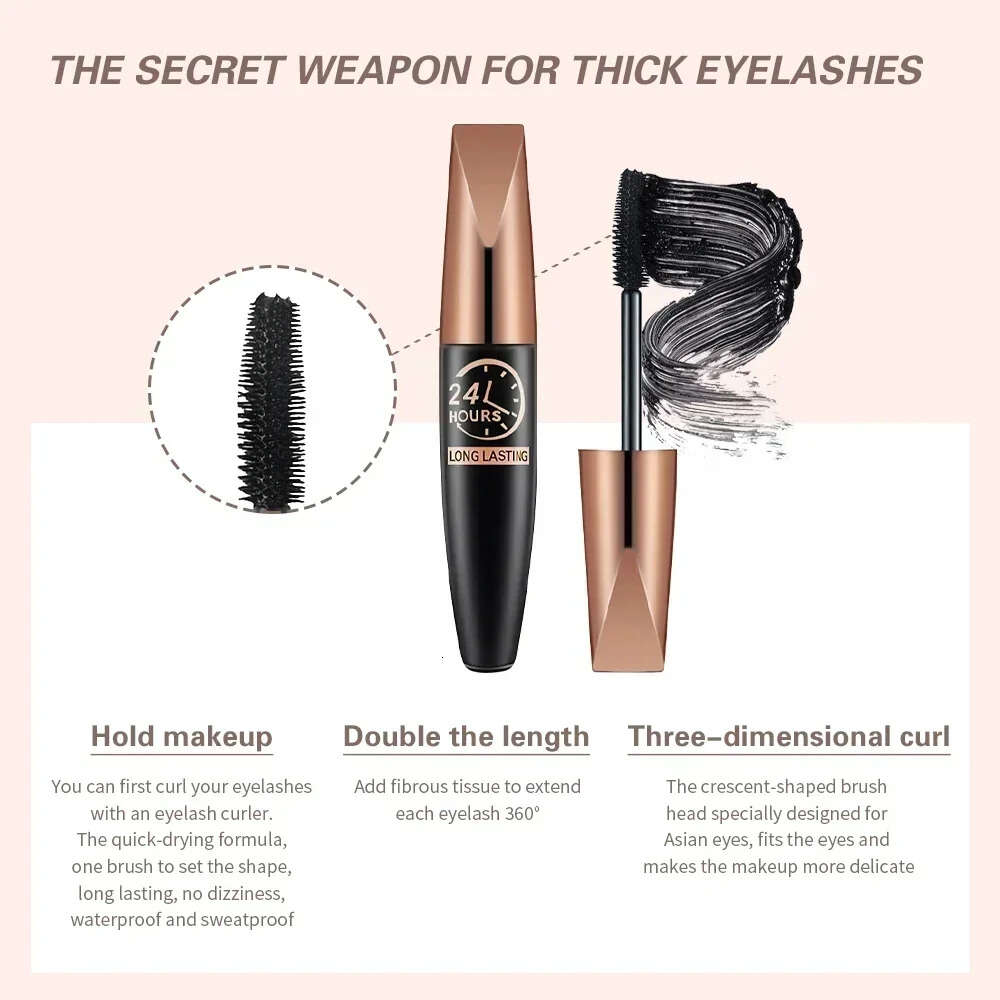 Curled Thick Silk Mascara Lengthening Waterproof Long-wearing Black Eyelash Extension Eye Beauty Makeup Women Cosmetics F620-15