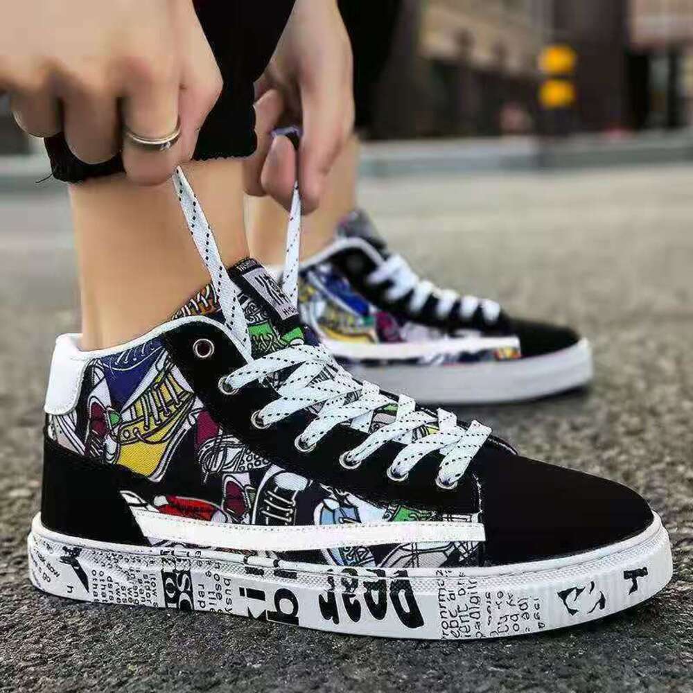 Ddmysports Spring New Versatile Casual Igh Top Sports Men S Canvas Board Korean Edition Trendy Cloth Shoes OUTDOOR