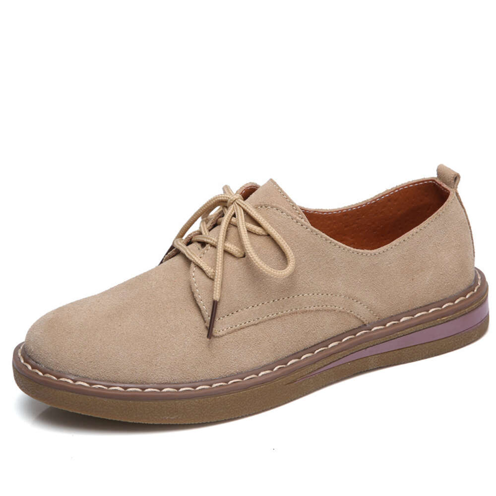 Ddmysports Spring Autumn English Style Small With Genuine Leather Flat Bottom And Shallow Mouth Single For Versatile Pregnant Women S Casual Shoes OUT