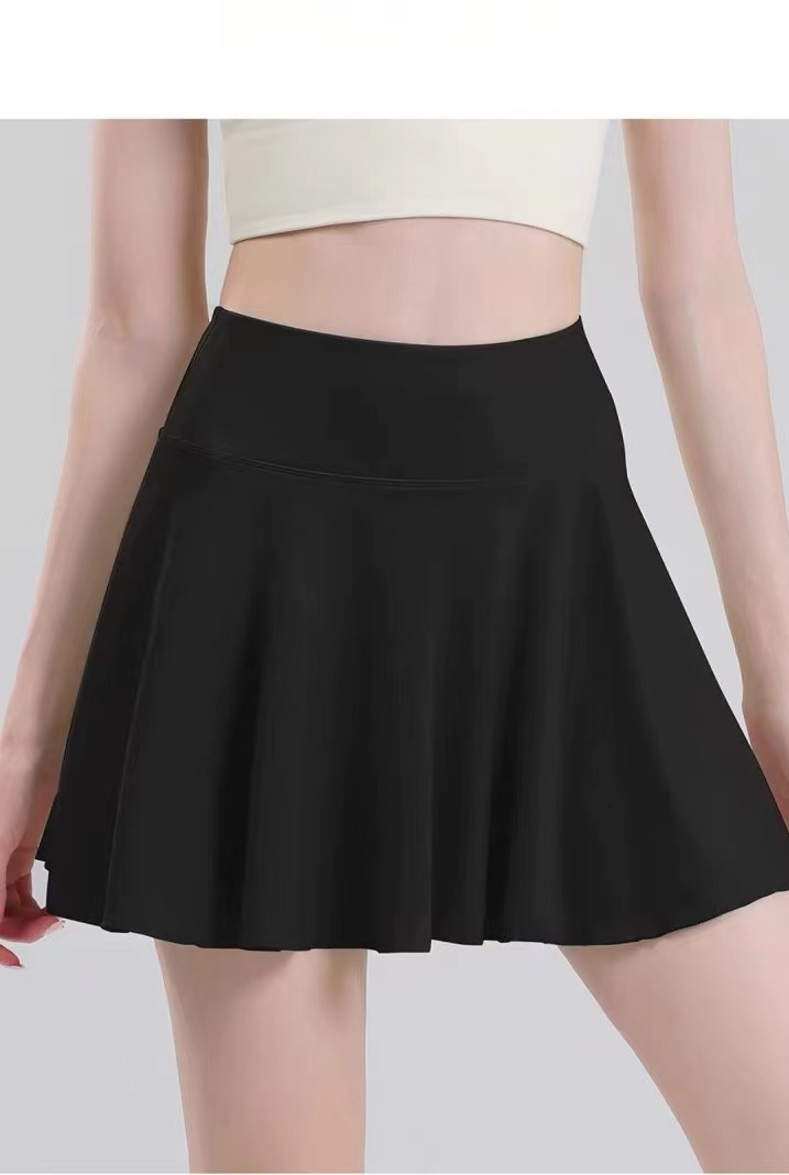 Summer Designer Quick Dry Womens Professional Sexy High Waist Yoga Short Culottes Antislip Fiess Running Sports Tennis Skirt Pocket Pleated Skirt.