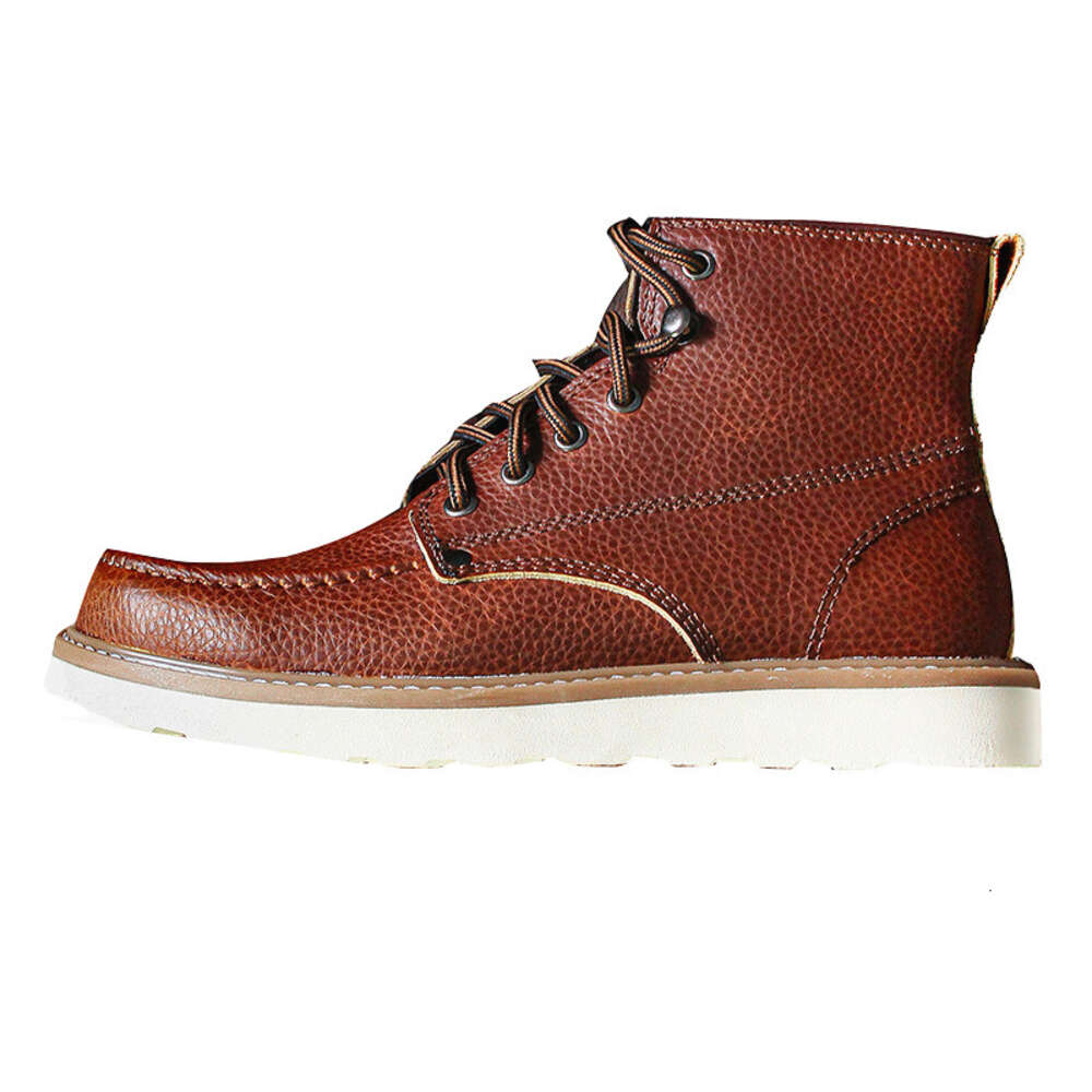 S Martin Men Cowhide Mid Length Thick Soled Leather British Outdoor Mark Workwear Shoes High Top Boots Men Ddmysaturn