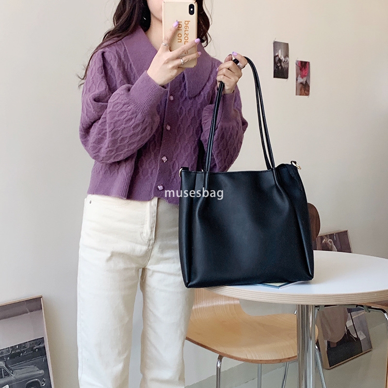 Street Trendy Bag Women's New Trendy Korean Edition Daily Shoulder Bag Large Capacity Minimalist Tote Bag Student Handheld Crossbody Bag