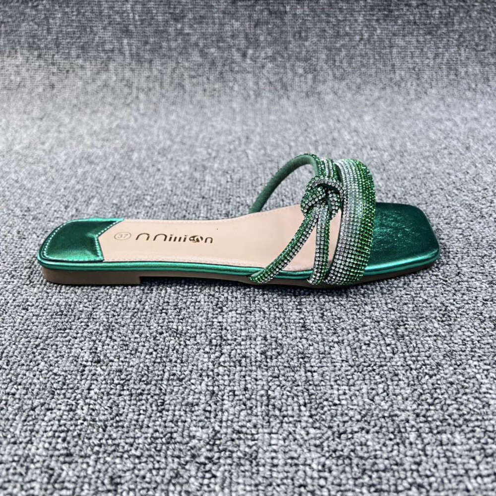 Shoes Slides Slippers New Women S Slippers Summer Straight Line Rhinestones For Wearing On The Outside Ddmysaturn