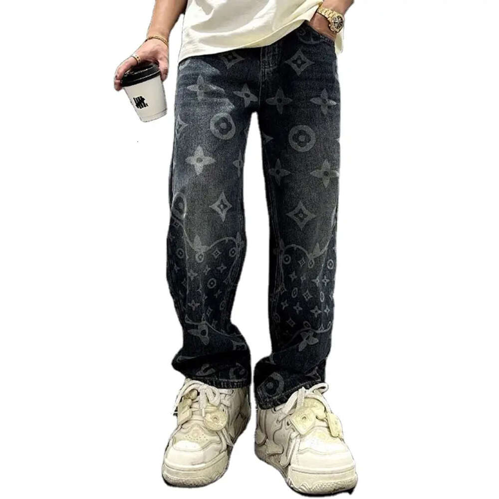 Custom High Waist Loose Fit Work Denim Jean Baggy Cargo Men Double Knee Carpenter Pants