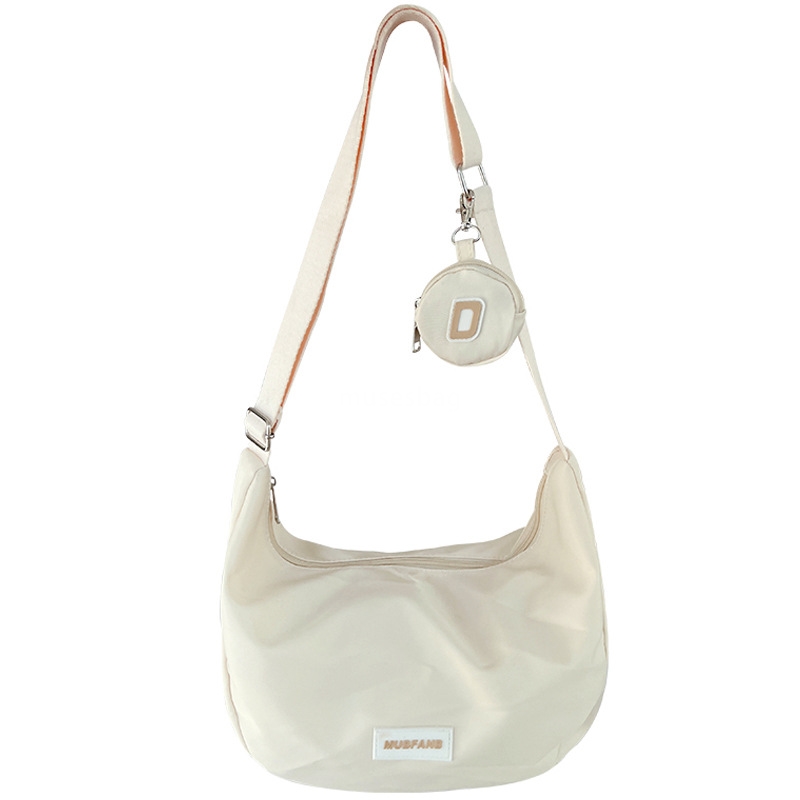 Instagram style large capacity canvas bag women's forest style casual nylon waterproof shoulder bag college student class crossbody bag trendy