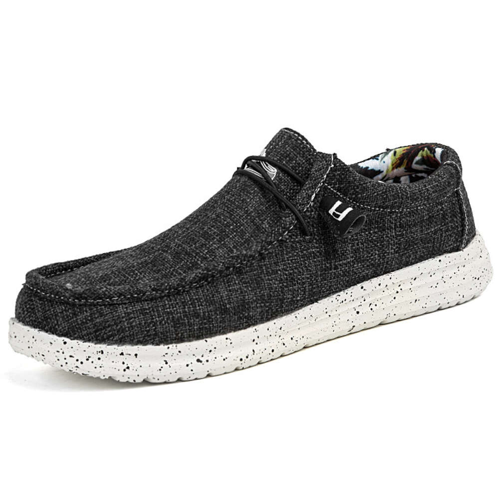 Large size 46 men's canvas lightweight and breathable linen wide edition cloth shoes, one step old Beijing shoes