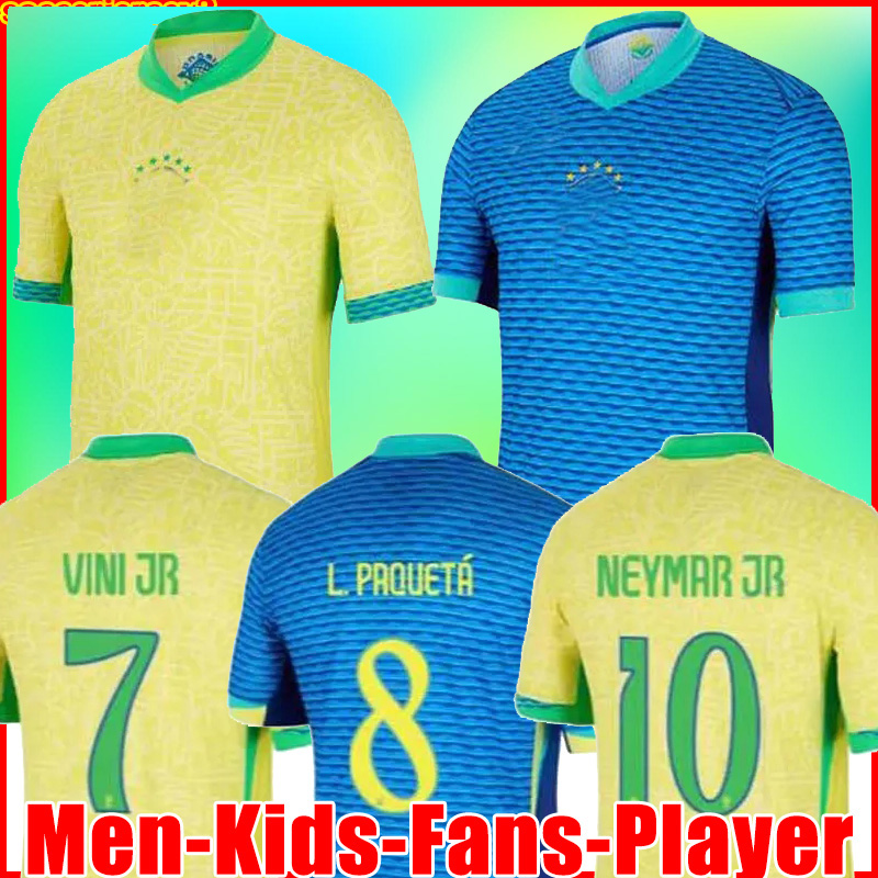 2024 CASEMIRO JESUS BrAZiLs soccer jersey 24 25 RICHARLISON Camiseta RAPHINHA PAQUETA VINI JR RODRYGO Brasil football shirt men kids uniform FANS Player NEYMAR
