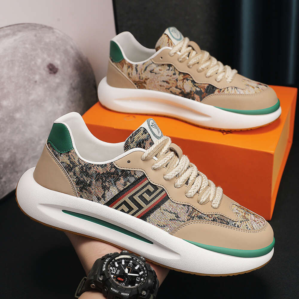 Ddmysports Men S New Fashionable And Trendy Casual Board Couple Versatile Sports Shoes Men Low Top Thick Sole Small White OUTDOOR