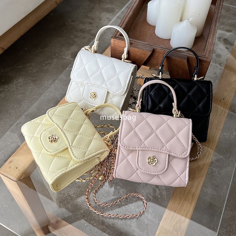 New niche design street trend summer mini bag socialite portable small square bag female niche diamond grid chain versatile crossbody bag