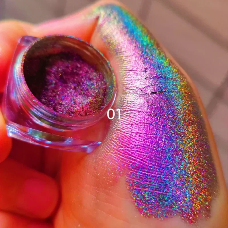 Infinite Chrome Laser Eyeshadow Chameleon Pigment Rainbow Eyeshadow Powder Light Change Holographic Eyeshadow Pigment Glitter 240620