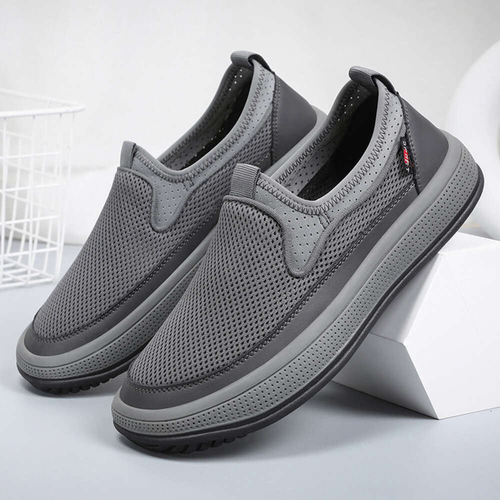 Ddmysports Men S Mesh Summer New Solid Color Versatile Single Shoes Breathable Soft Sole Lightweight Casual For Men OUTDOOR
