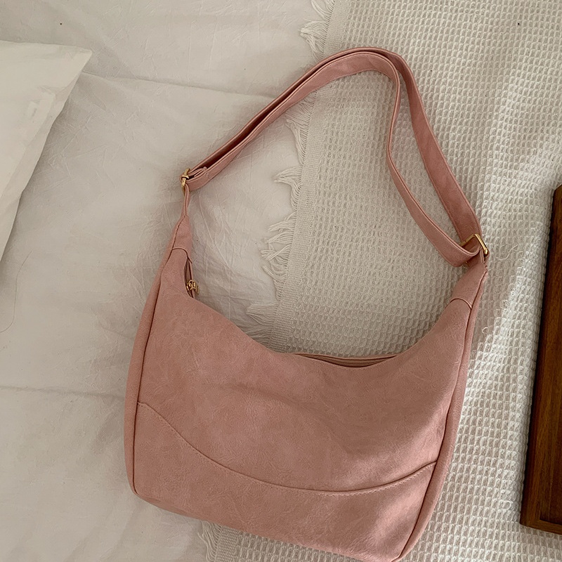 High end large capacity dumpling bag for women's new summer single shoulder crossbody bag pink tote bag for student commuting during class