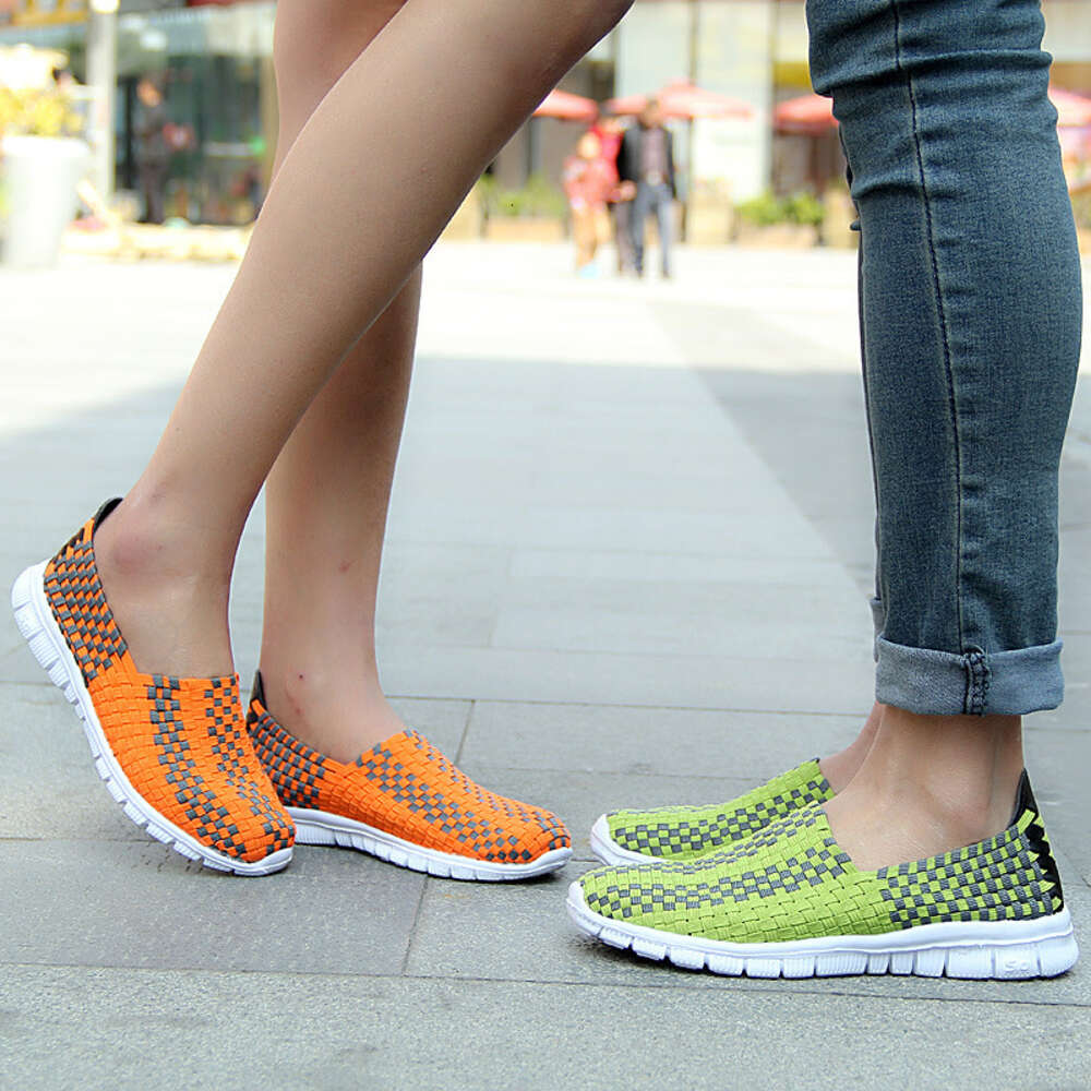Ddmysports Spring And Autumn Couple Women S Korean Edition Trendy Soft Sole Andmade Woven Men Breathable Lazy Casual Shoes OUTDOOR
