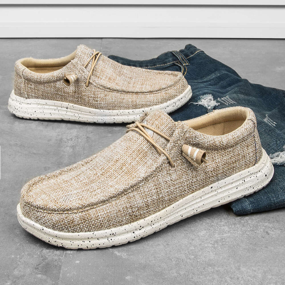 Large size 46 men's canvas lightweight and breathable linen wide edition cloth shoes, one step old Beijing shoes