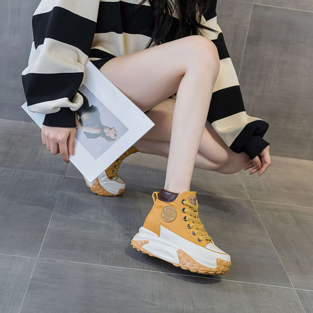 Autumn Women's Casual Platform Stars Canvas Trainers Running Sport Tennis Shoes Thick-Sole Walking Sneakers 34