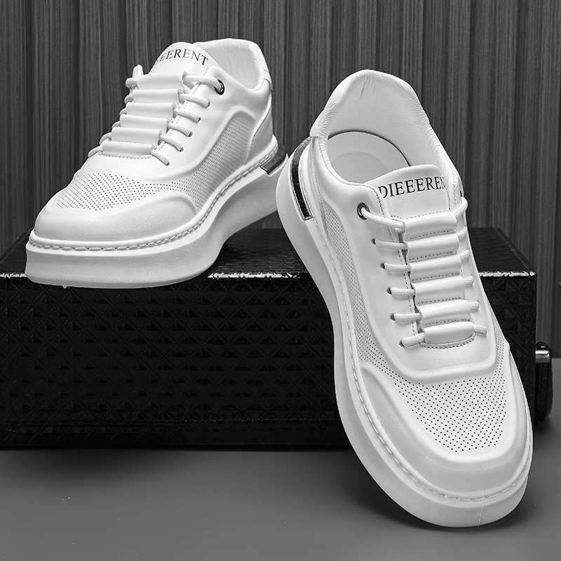 Men's spring 2024 new breathable sports and casual trend hundred with thick bottom heightening small white old dad tide shoes
