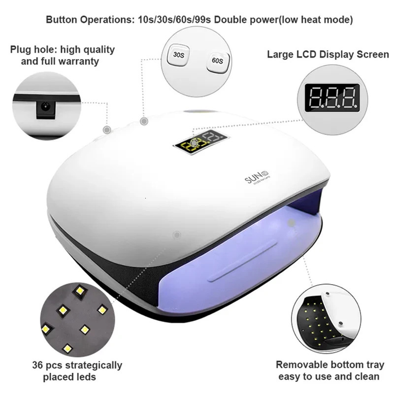 Professional Gel Dryer Lamp 48W Sun 4S LED UV Nail Lamp For Nails Art Dryer Machine Fast Curing Nail Polish With 4 Timer 240620