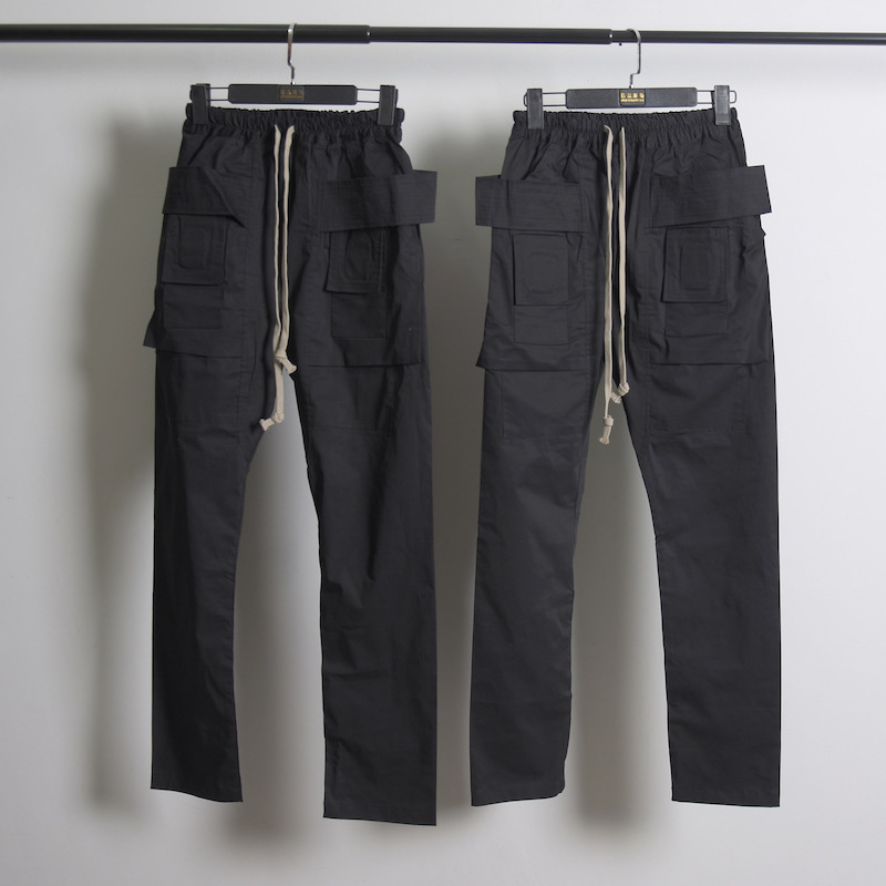 Spring Summer Casual Men Trousers Solid Color Harajuku Lightweight Cargo Pants Fashion Straight Pants