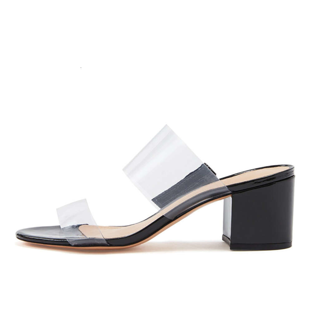 PVC Cork Transparent Snake Patterned Suede Patent Leather PU Thick Cover Foot Cooler Mop Large Open Toe Exposed Heel Style Ddmymonkey
