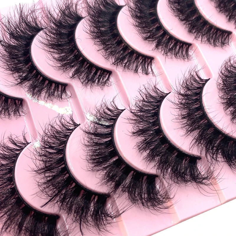 10 Pairs Faux Mink Eyelashes Handmade False Eyelashes Natural Nude Makeup Simulation Cross Messy Eye 3D Curly Eyelashes 240620