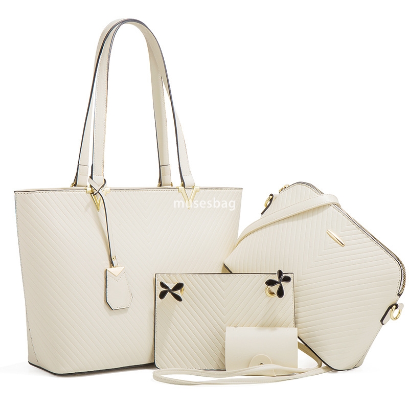 High end women's designer new fashionable mother and child bag with large capacity simple European and American style bag set of four portable cr