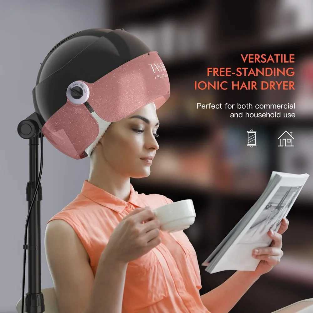 Curling Irons Ionic Hooded Hair Dryer 1875W Professional Adjustable Standing Bonnet with 3 Temperature Settings Sit Under Hair DryerL4619