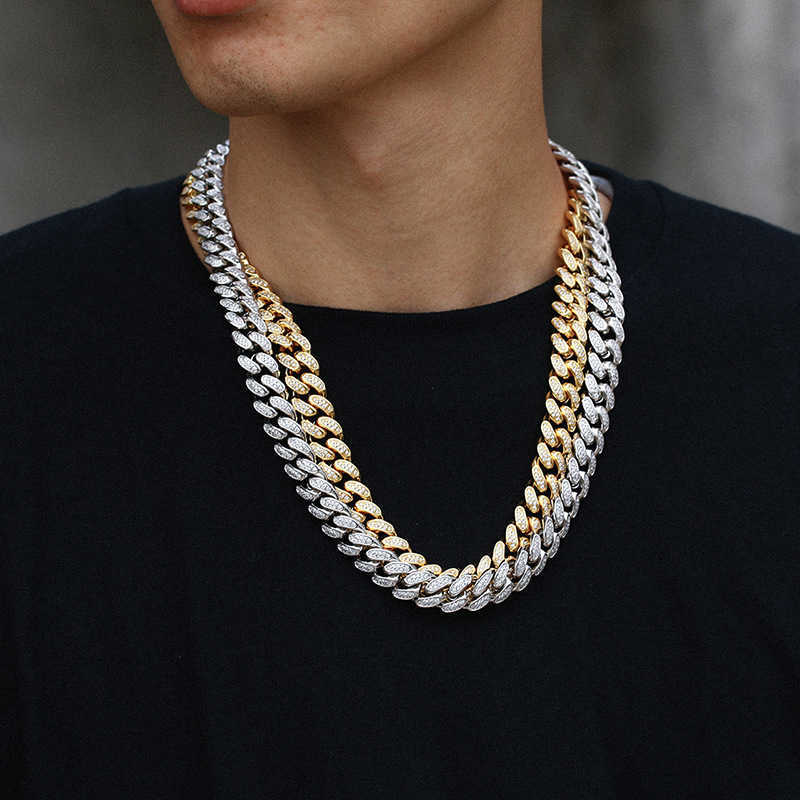 12mm Latest Trendy Moissanite k Chain Gold Color Dia Iced Out Necklace Hip Hop sier S Cuban chain