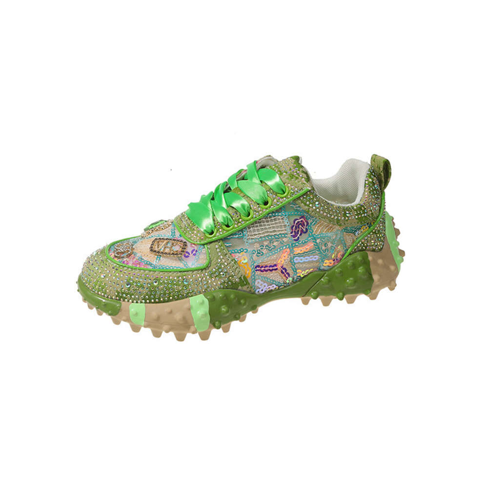 ddmynov Full Sky Star Water Diamond Dad Women's Trendy Brand Color Block Heavy Industry Durian Sole Sports Shoes 2024 New Edition 16628