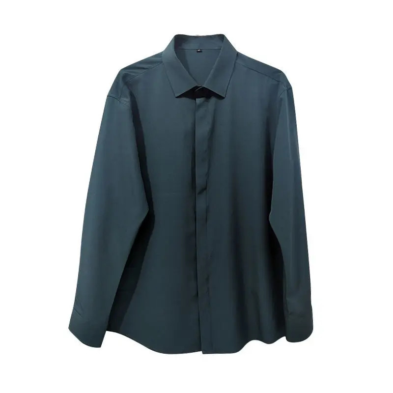 Casual White Shirt for Men Solid Color Ice Silk Long Sleeve Shirt Harajuku Loose Top Quality Drape White Japanese Streetwear 240615