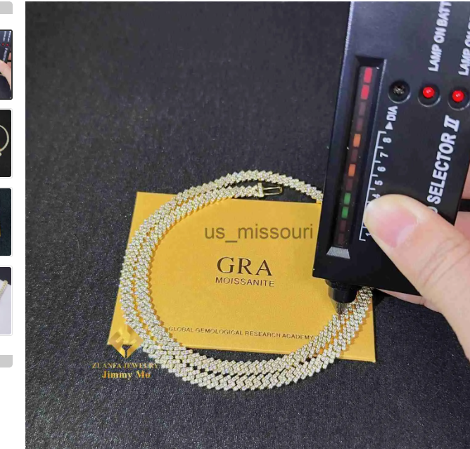 Pendant Necklaces 5mm Width One Row Iced Out Man Jewelry Gra Certificates Pass Dia Tester Vvs1 Moissanite Cuban k Chain Necklace J240620