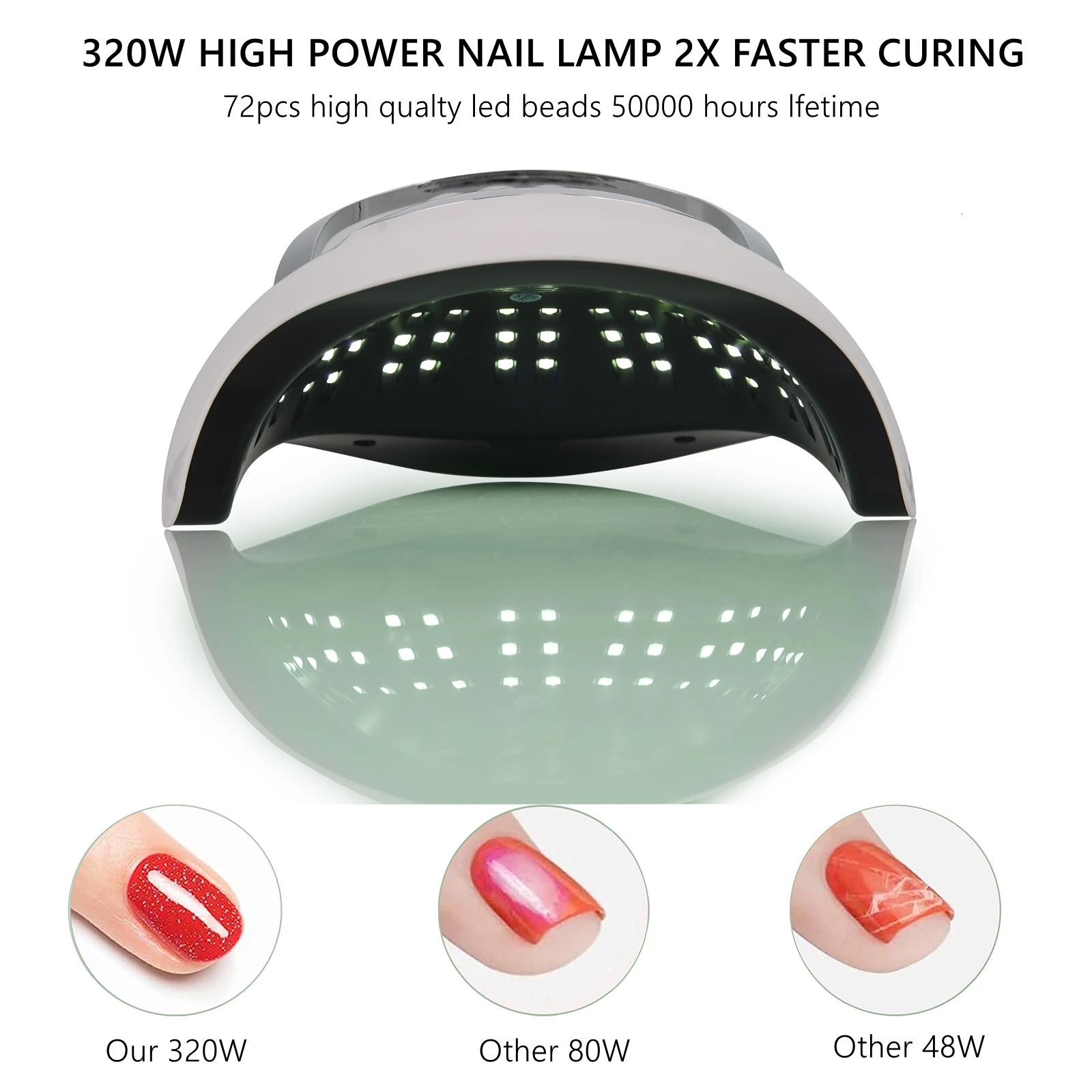 320W SUN X21 MAX 72 LEDS UV LED Nail Lamp For Gel Nail Polish Professional Nail Dryer Light With Timer Auto Sensor Nail Art Tool 240620