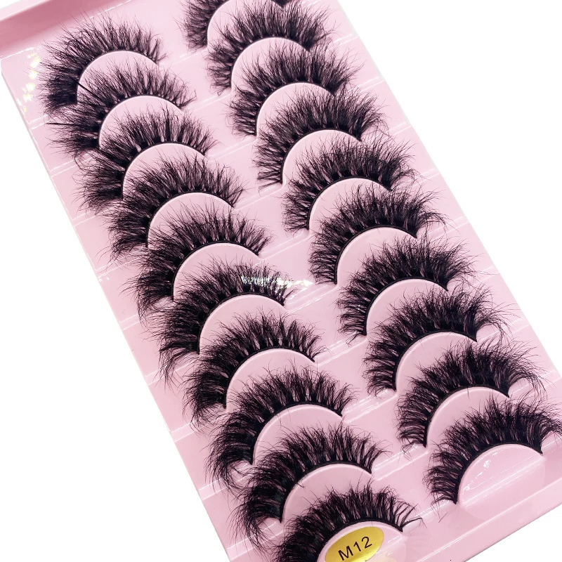 10 Pairs Faux Mink Eyelashes Handmade False Eyelashes Natural Nude Makeup Simulation Cross Messy Eye 3D Curly Eyelashes 240620